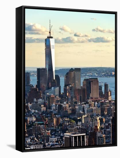 Landscape Sunset View, One World Trade Center, Manhattan, New York, United States-Philippe Hugonnard-Framed Stretched Canvas