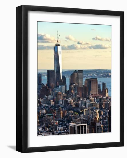 Landscape Sunset View, One World Trade Center, Manhattan, New York, United States-Philippe Hugonnard-Framed Photographic Print