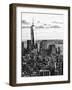 Landscape Sunset View, One World Trade Center, Manhattan, New York, US, Black and White Photography-Philippe Hugonnard-Framed Photographic Print