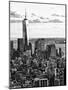 Landscape Sunset View, One World Trade Center, Manhattan, New York, US, Black and White Photography-Philippe Hugonnard-Mounted Photographic Print