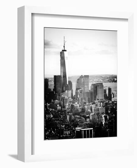 Landscape Sunset View, One World Trade Center, Manhattan, New York Vintage-Philippe Hugonnard-Framed Photographic Print