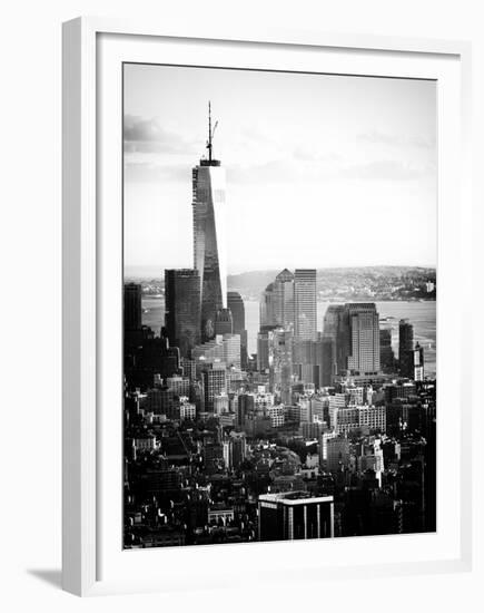 Landscape Sunset View, One World Trade Center, Manhattan, New York Vintage-Philippe Hugonnard-Framed Premium Photographic Print