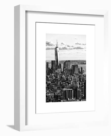 Landscape Sunset View, One World Trade Center, Manhattan, New York, White Frame-Philippe Hugonnard-Framed Art Print