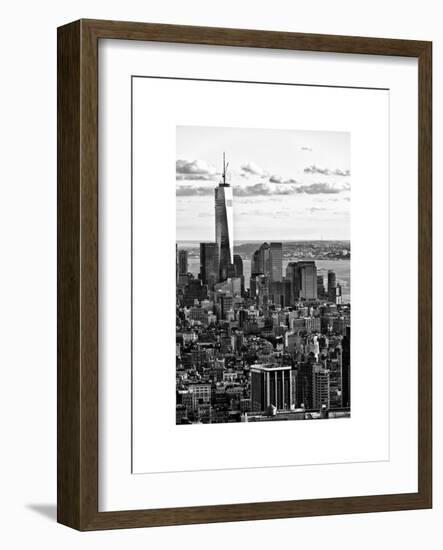 Landscape Sunset View, One World Trade Center, Manhattan, New York, White Frame-Philippe Hugonnard-Framed Art Print