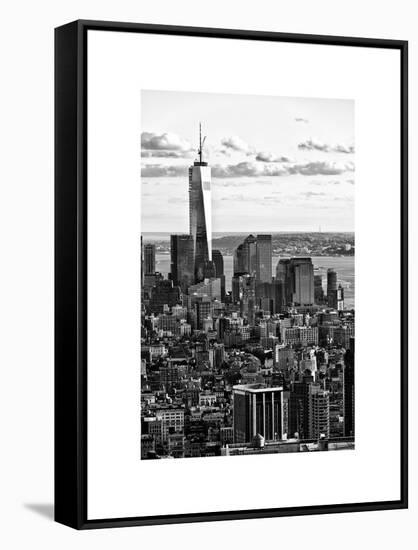 Landscape Sunset View, One World Trade Center, Manhattan, New York, White Frame-Philippe Hugonnard-Framed Stretched Canvas