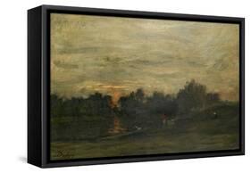 Landscape: Sunset-Charles Francois Daubigny-Framed Stretched Canvas