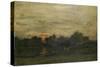 Landscape: Sunset-Charles Francois Daubigny-Stretched Canvas