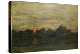 Landscape: Sunset-Charles Francois Daubigny-Stretched Canvas