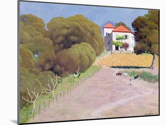 Landscape, the House with the Red Roof, 1924-Félix Vallotton-Mounted Giclee Print