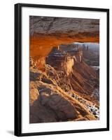 Landscape Through Mesa Arch at Sunrise, Canyonlands National Park, Moab, Utah, USA-Walter Bibikow-Framed Photographic Print