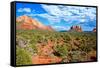 Landscape - Thunder Mountains - Sedona - Arizona - United States-Philippe Hugonnard-Framed Stretched Canvas