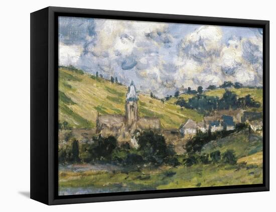 Landscape, Vetheuil-Claude Monet-Framed Stretched Canvas