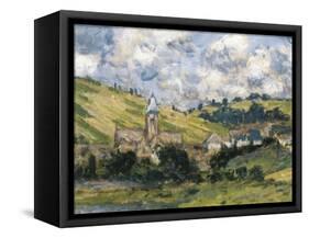 Landscape, Vetheuil-Claude Monet-Framed Stretched Canvas