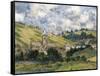 Landscape, Vetheuil-Claude Monet-Framed Stretched Canvas