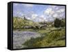 Landscape, Vetheuil-Claude Monet-Framed Stretched Canvas