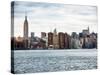 Landscape View Manhattan with the Empire State Building and Chrysler Building - New York-Philippe Hugonnard-Stretched Canvas