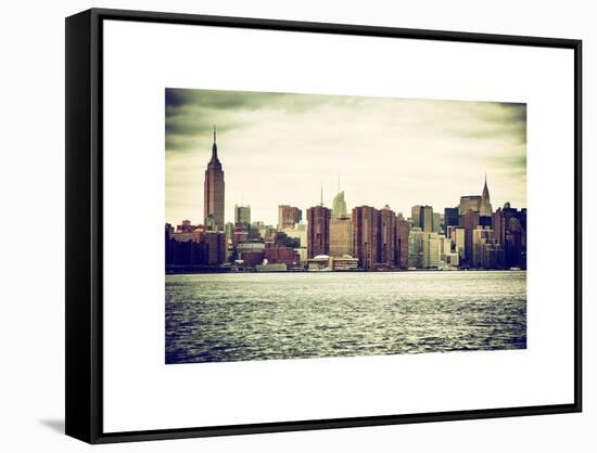 Landscape View Manhattan with the Empire State Building and Chrysler Building - New York-Philippe Hugonnard-Framed Stretched Canvas