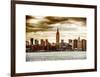 Landscape View Manhattan with the Empire State Building at Sunset - New York-Philippe Hugonnard-Framed Art Print