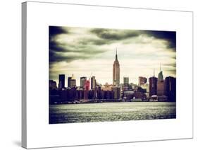 Landscape View Manhattan with the Empire State Building at Sunset - New York-Philippe Hugonnard-Stretched Canvas