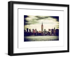 Landscape View Manhattan with the Empire State Building at Sunset - New York-Philippe Hugonnard-Framed Art Print