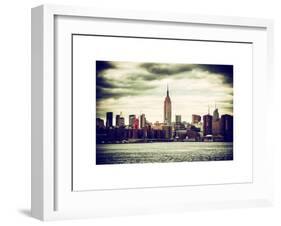 Landscape View Manhattan with the Empire State Building at Sunset - New York-Philippe Hugonnard-Framed Art Print