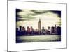 Landscape View Manhattan with the Empire State Building at Sunset - New York-Philippe Hugonnard-Mounted Art Print