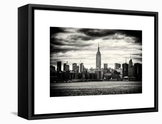 Landscape View Manhattan with the Empire State Building at Sunset - New York-Philippe Hugonnard-Framed Stretched Canvas