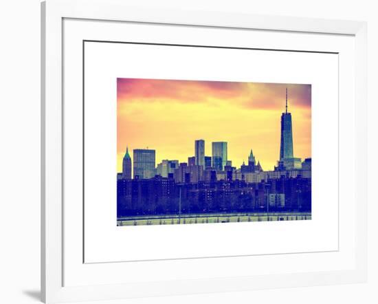 Landscape View Manhattan with the One World Trade Center (1WTC) at Sunset - NYC-Philippe Hugonnard-Framed Art Print