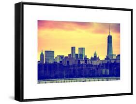 Landscape View Manhattan with the One World Trade Center (1WTC) at Sunset - NYC-Philippe Hugonnard-Framed Stretched Canvas