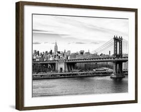 Landscape View of Midtown NY with Manhattan Bridge and the Empire State Building-Philippe Hugonnard-Framed Photographic Print