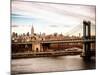 Landscape View of Midtown NY with Manhattan Bridge and the Empire State Building-Philippe Hugonnard-Mounted Photographic Print