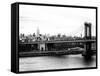 Landscape View of Midtown NY with Manhattan Bridge and the Empire State Building-Philippe Hugonnard-Framed Stretched Canvas