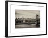 Landscape View of Midtown NY with Manhattan Bridge and the Empire State Building-Philippe Hugonnard-Framed Art Print