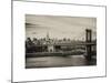 Landscape View of Midtown NY with Manhattan Bridge and the Empire State Building-Philippe Hugonnard-Mounted Art Print