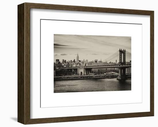 Landscape View of Midtown NY with Manhattan Bridge and the Empire State Building-Philippe Hugonnard-Framed Art Print