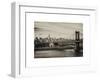 Landscape View of Midtown NY with Manhattan Bridge and the Empire State Building-Philippe Hugonnard-Framed Art Print