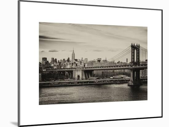 Landscape View of Midtown NY with Manhattan Bridge and the Empire State Building-Philippe Hugonnard-Mounted Art Print