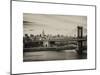 Landscape View of Midtown NY with Manhattan Bridge and the Empire State Building-Philippe Hugonnard-Mounted Art Print