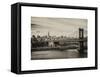 Landscape View of Midtown NY with Manhattan Bridge and the Empire State Building-Philippe Hugonnard-Framed Stretched Canvas