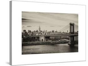 Landscape View of Midtown NY with Manhattan Bridge and the Empire State Building-Philippe Hugonnard-Stretched Canvas