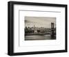 Landscape View of Midtown NY with Manhattan Bridge and the Empire State Building-Philippe Hugonnard-Framed Art Print