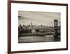 Landscape View of Midtown NY with Manhattan Bridge and the Empire State Building-Philippe Hugonnard-Framed Art Print