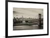 Landscape View of Midtown NY with Manhattan Bridge and the Empire State Building-Philippe Hugonnard-Framed Art Print