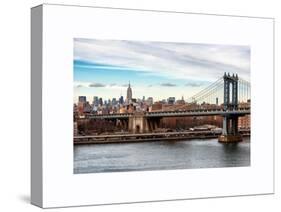 Landscape View of Midtown NY with Manhattan Bridge and the Empire State Building-Philippe Hugonnard-Stretched Canvas