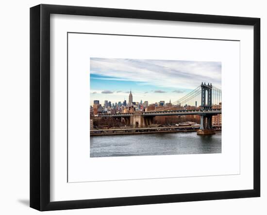 Landscape View of Midtown NY with Manhattan Bridge and the Empire State Building-Philippe Hugonnard-Framed Art Print