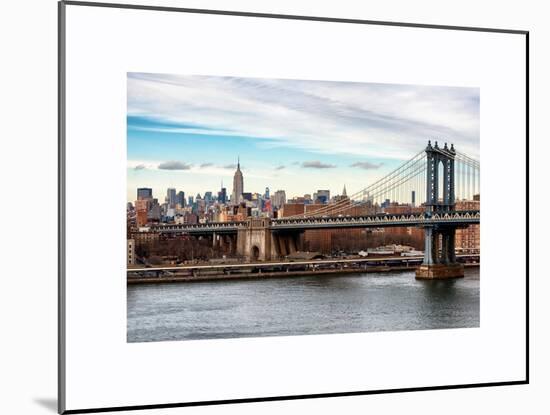 Landscape View of Midtown NY with Manhattan Bridge and the Empire State Building-Philippe Hugonnard-Mounted Art Print