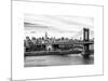 Landscape View of Midtown NY with Manhattan Bridge and the Empire State Building-Philippe Hugonnard-Mounted Art Print