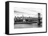 Landscape View of Midtown NY with Manhattan Bridge and the Empire State Building-Philippe Hugonnard-Framed Stretched Canvas