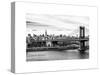 Landscape View of Midtown NY with Manhattan Bridge and the Empire State Building-Philippe Hugonnard-Stretched Canvas