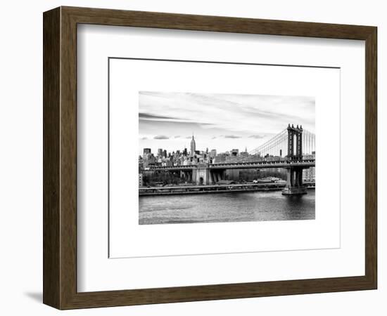 Landscape View of Midtown NY with Manhattan Bridge and the Empire State Building-Philippe Hugonnard-Framed Art Print